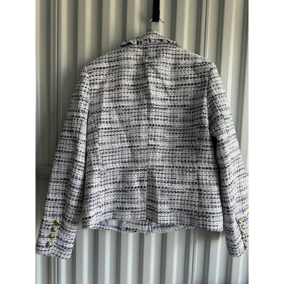 Mina Self Tweed Blazer Gold Buttons M - Picture 4 of 8